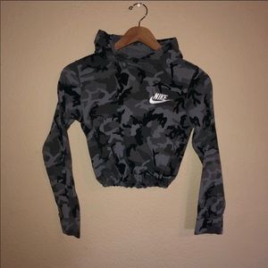 Nike Camo Crop Top Hoodie